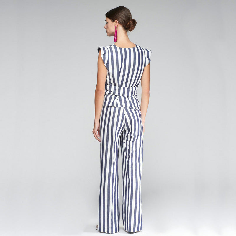 Top Cruzado VILAGALLO RayasLinoMARINO