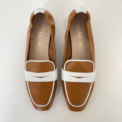 Mocasín NE.KA.NE Piel Bicolor CUERO/BLAN