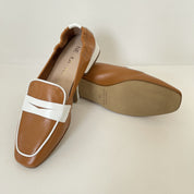 Mocasín NE.KA.NE Piel Bicolor CUERO/BLAN