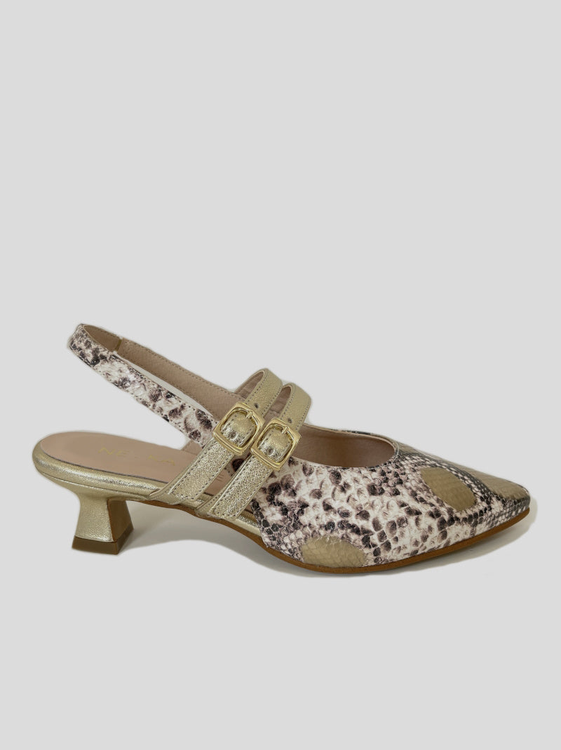 Sandalia NE.KA.NE Serpiente CHAMPAGNE