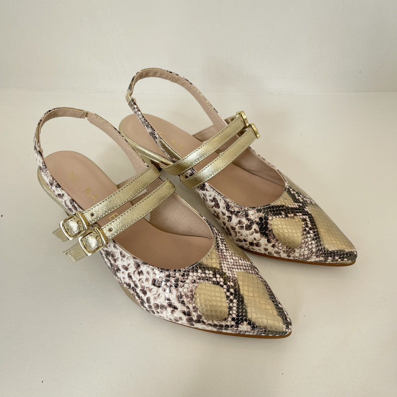 Sandalia NE.KA.NE Serpiente CHAMPAGNE