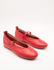 Merceditas Cuña Baja WONDERS Piel ROJO