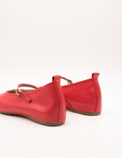 Merceditas Cuña Baja WONDERS Piel ROJO