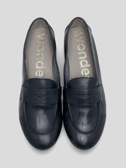 Mocasín Cuña Baja WONDERS Piel NEGRO