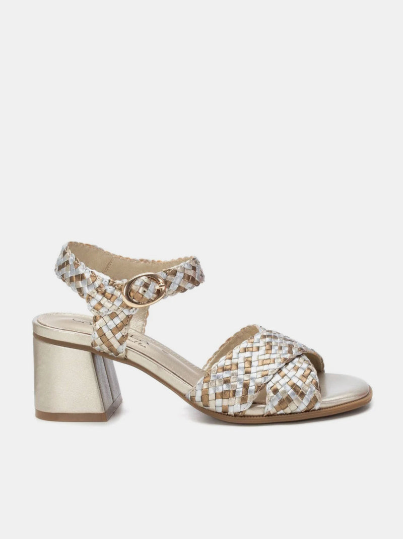 SandaliaTacón CARMELA Trenzado ORO/PLATA