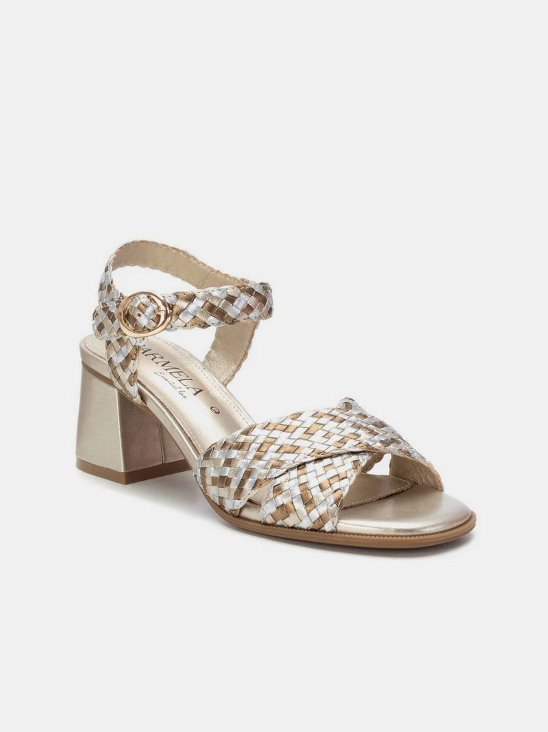 SandaliaTacón CARMELA Trenzado ORO/PLATA