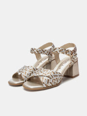 SandaliaTacón CARMELA Trenzado ORO/PLATA