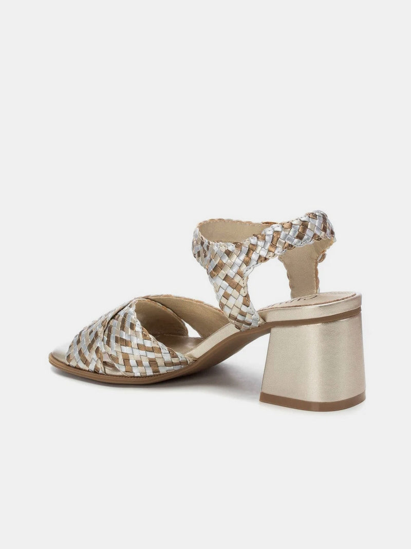 SandaliaTacón CARMELA Trenzado ORO/PLATA