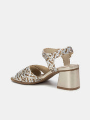 SandaliaTacón CARMELA Trenzado ORO/PLATA