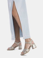 SandaliaTacón CARMELA Trenzado ORO/PLATA