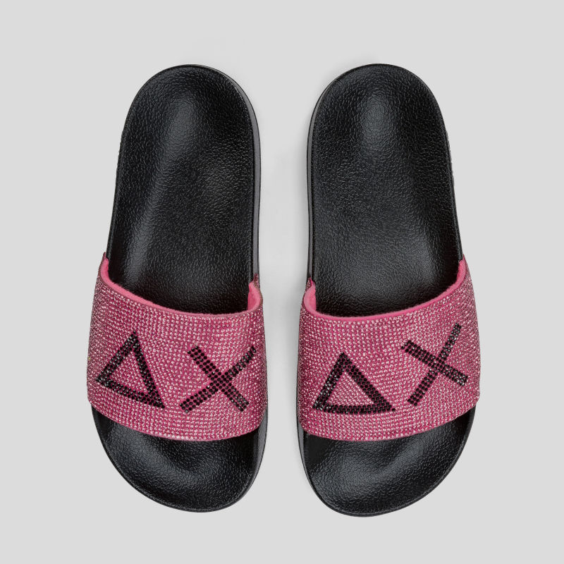Chanclas Mujer SUN68 Logo Strass FUCSIA