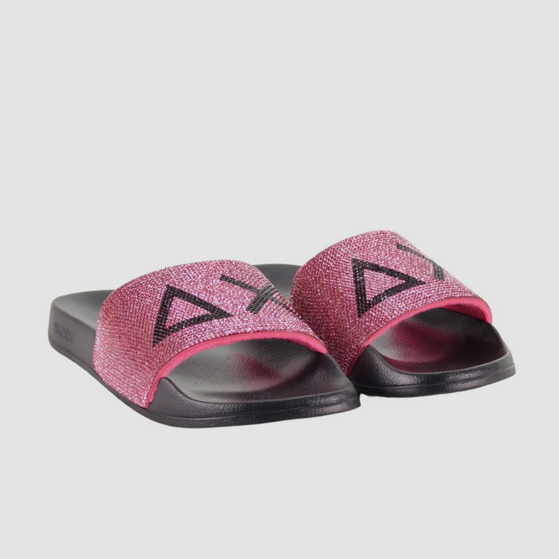 Chanclas Mujer SUN68 Logo Strass FUCSIA