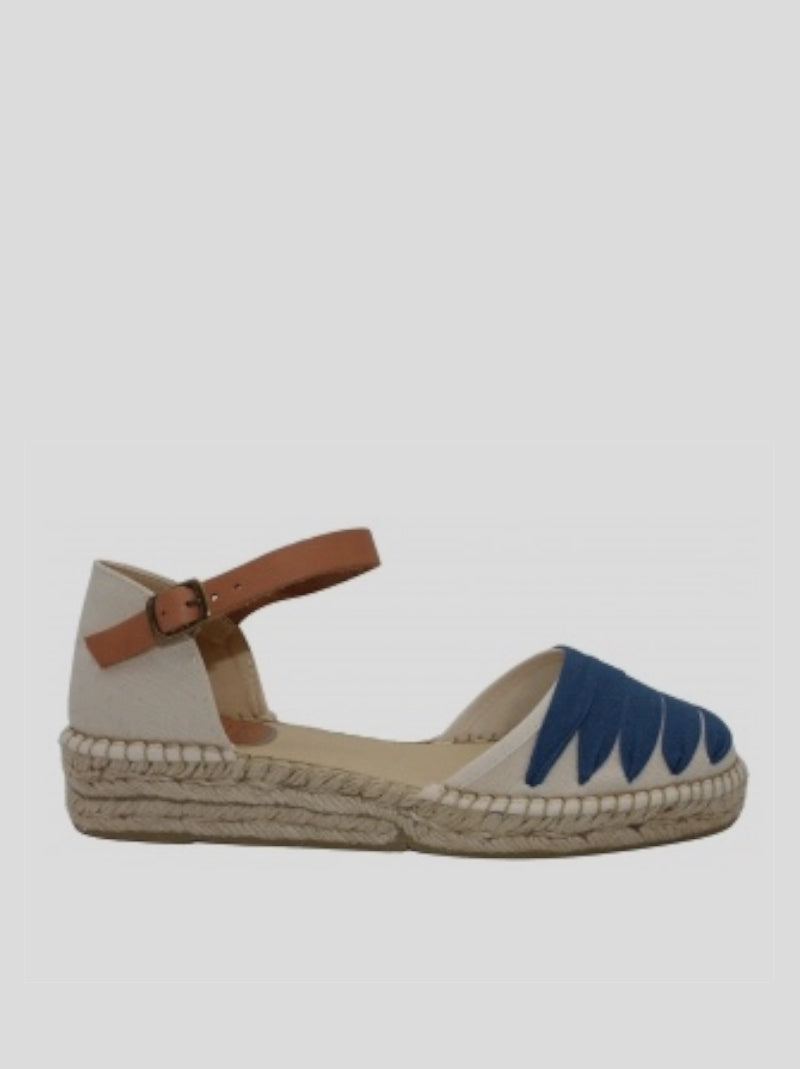 Alpargata Cuña Baja SV Tiras CRUDO/JEANS