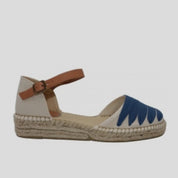 Alpargata Cuña Baja SV Tiras CRUDO/JEANS