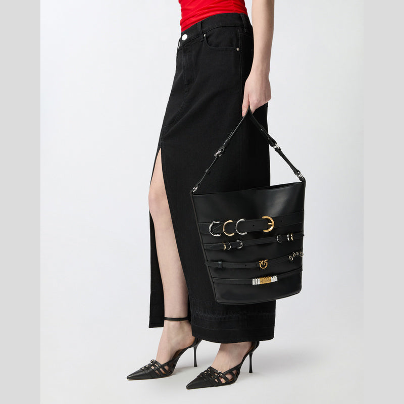 Bolso Cubo Grande PINKO CorreasPielNEGRO