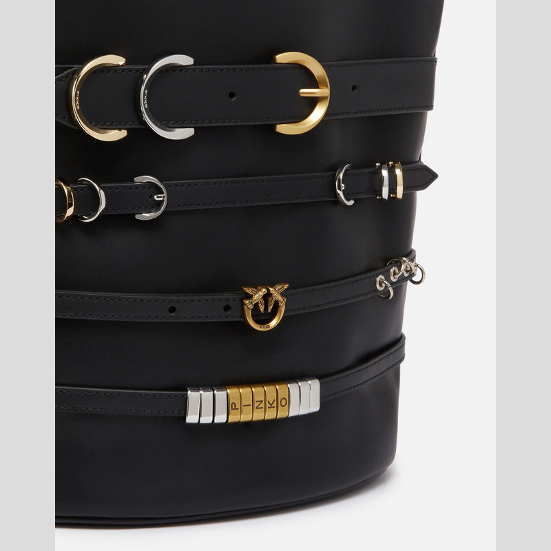 Bolso Cubo Grande PINKO CorreasPielNEGRO