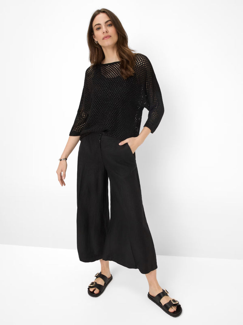 Pantalón Palazzo Melli S BRAX Lino NEGRO