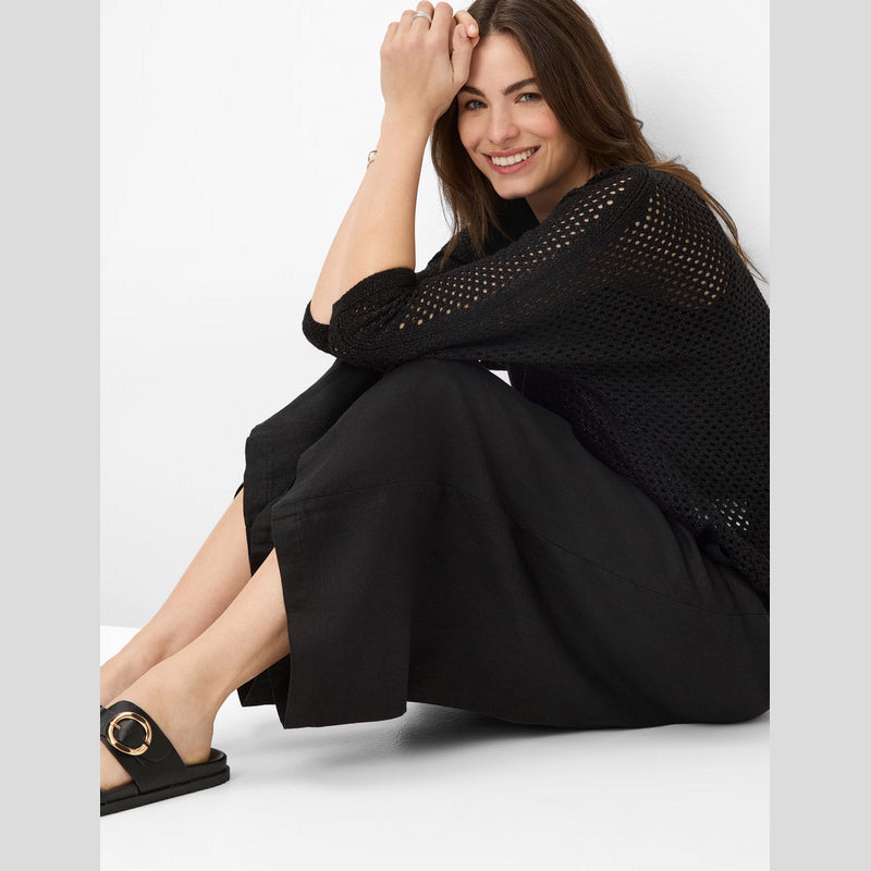 Pantalón Palazzo Melli S BRAX Lino NEGRO