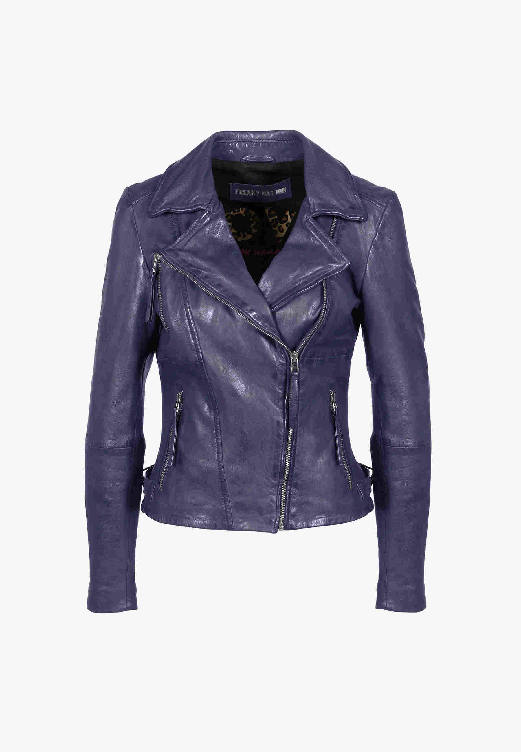 Biker FREAKY NATION Piel AZUL AÑIL