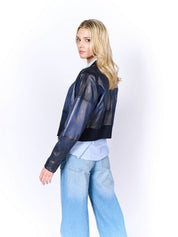 Bomber Corta FREAKY NATION Piel AZUL