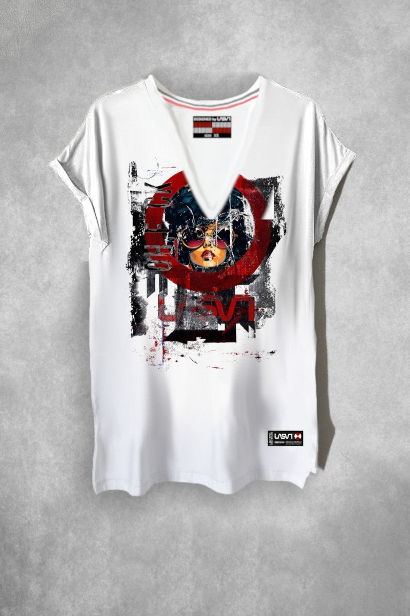 Camiseta Mujer LaSAL On F ck BLANCO