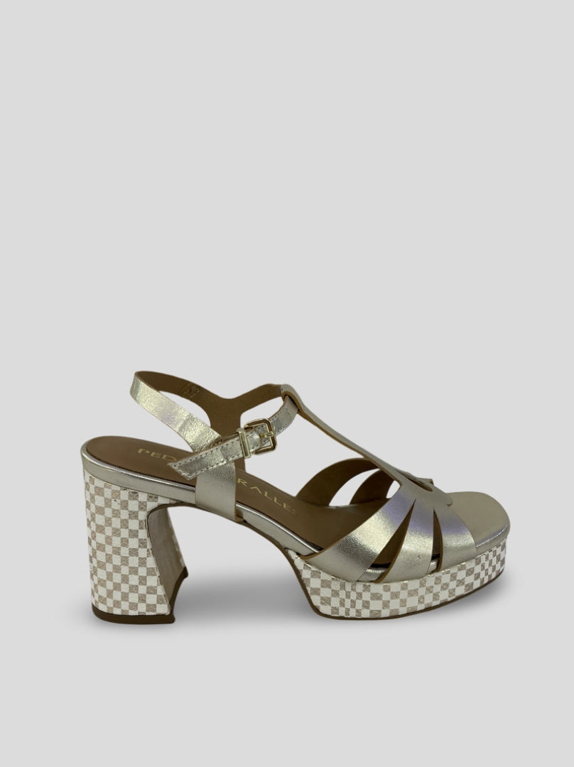 SandaliaTacón PEDRO MIRALLES PielPLATINO