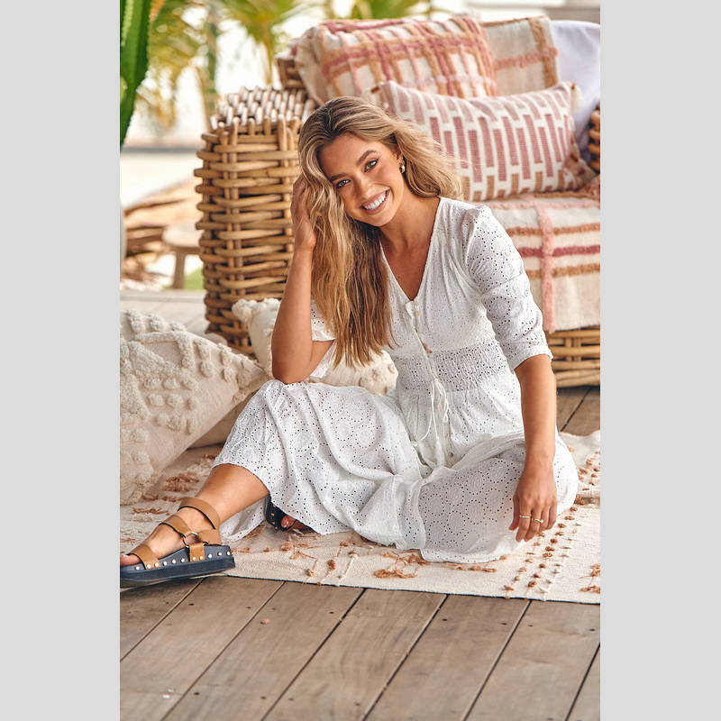 Vestido Bordado JAASE Indiana BLANCO