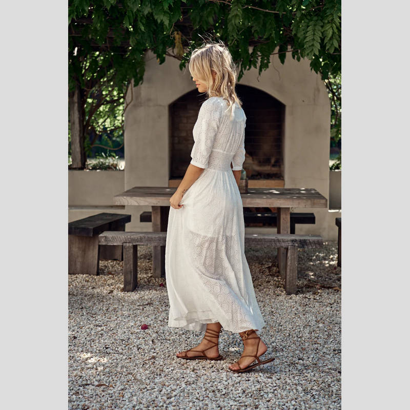 Vestido Bordado JAASE Indiana BLANCO