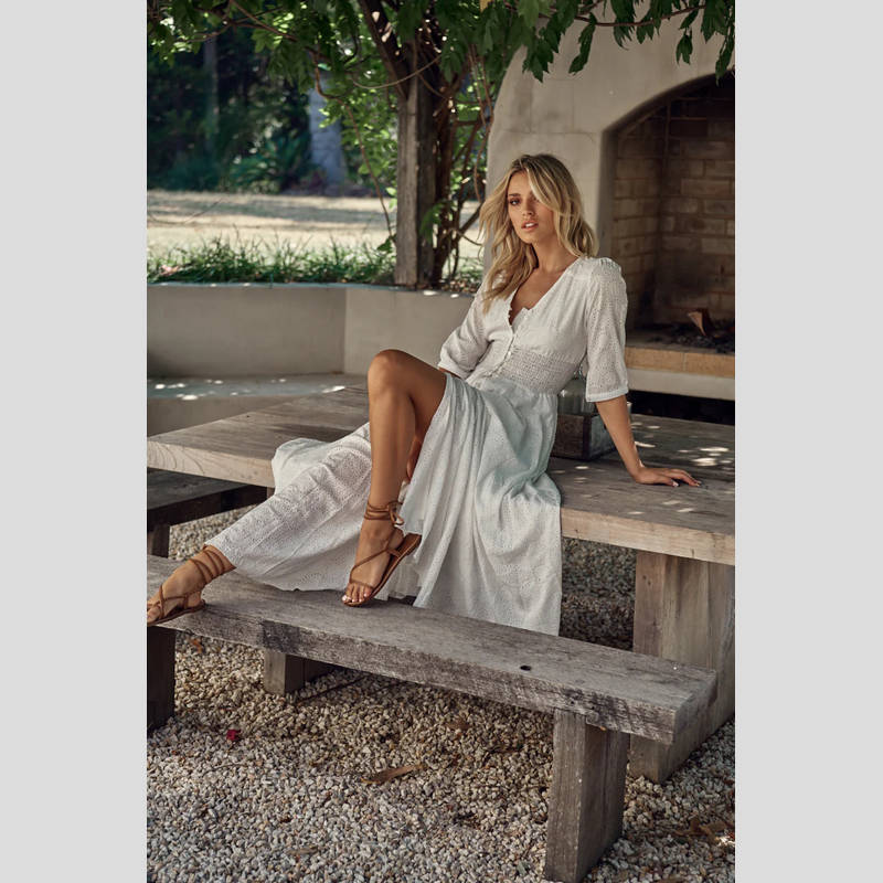 Vestido Bordado JAASE Indiana BLANCO