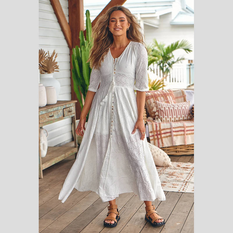 Vestido Bordado JAASE Indiana BLANCO