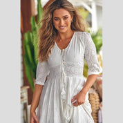 Vestido Bordado JAASE Indiana BLANCO