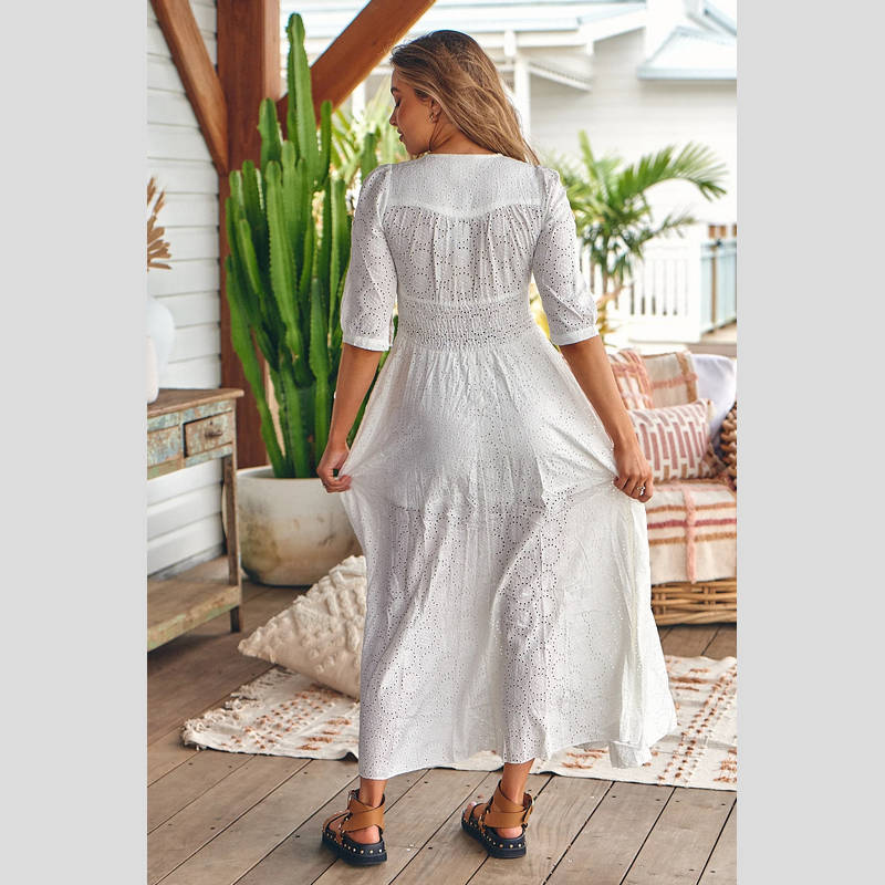 Vestido Bordado JAASE Indiana BLANCO