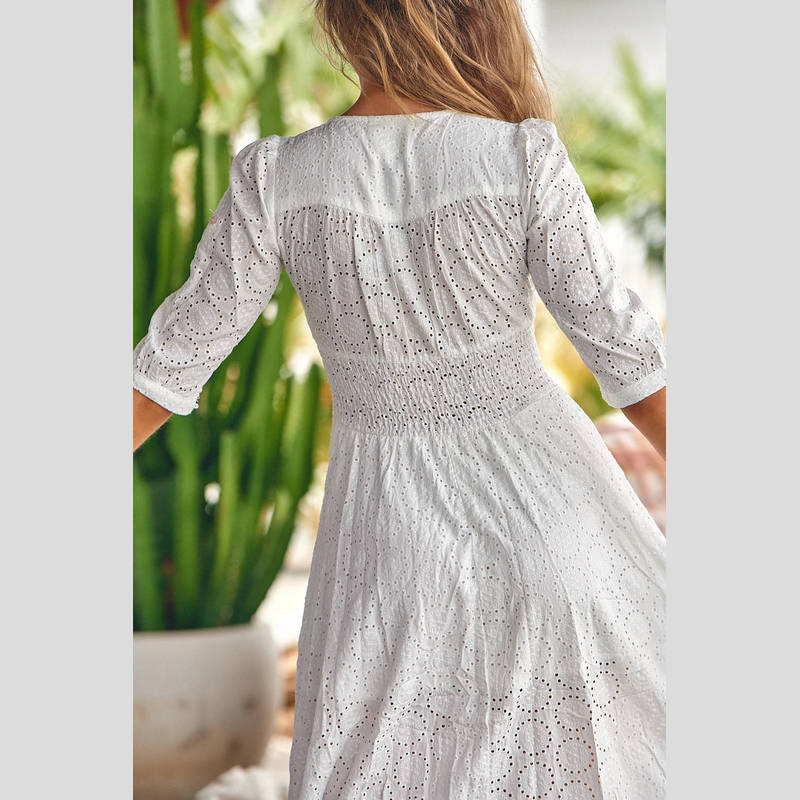Vestido Bordado JAASE Indiana BLANCO