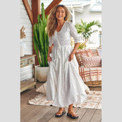 Vestido Bordado JAASE Indiana BLANCO