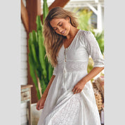 Vestido Bordado JAASE Indiana BLANCO