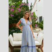 Vestido JAASE Tabitha Rayas AZUL/BLANCO