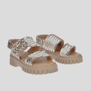 Sandalia JANET&JANET Piel Trenzada ORO