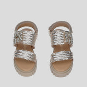 Sandalia JANET&JANET Piel Trenzada ORO