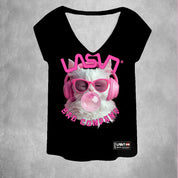 Camiseta Pico Mujer LaSAL Cat NEGRO