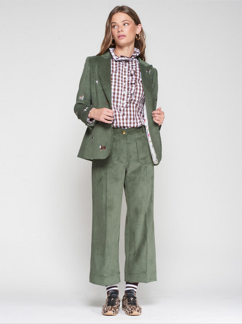 Pantalón Recto VILAGALLO Pana Verde Caza