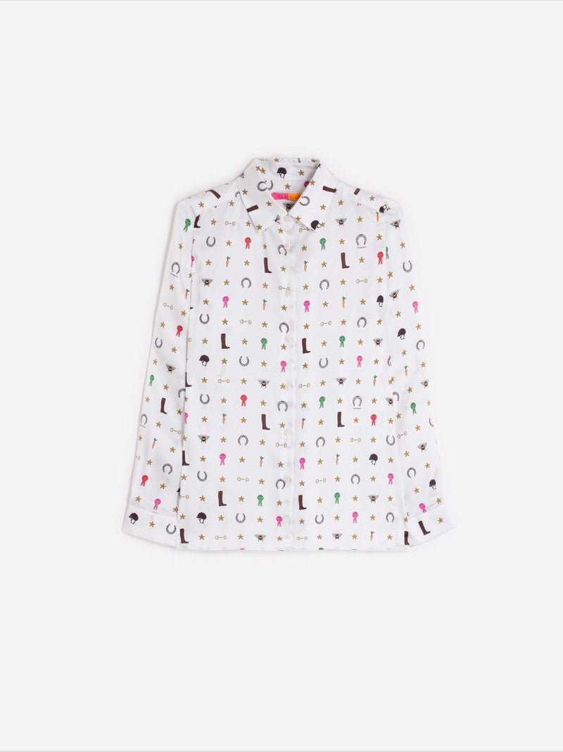 Camisa Tea VILAGALLO Estampado Hípica