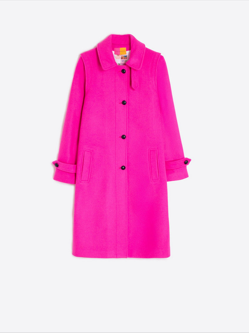 Abrigo Loden VILAGALLO Lana Rosa Fucsia