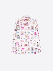 Camisa Tea VILAGALLO Seda Print Cerillas