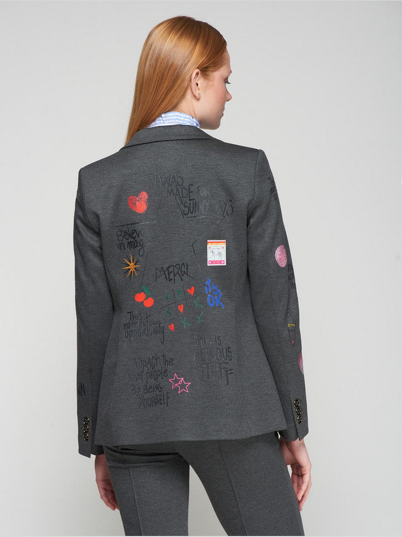 Chaqueta Helen VILAGALLO Graffiti Gris