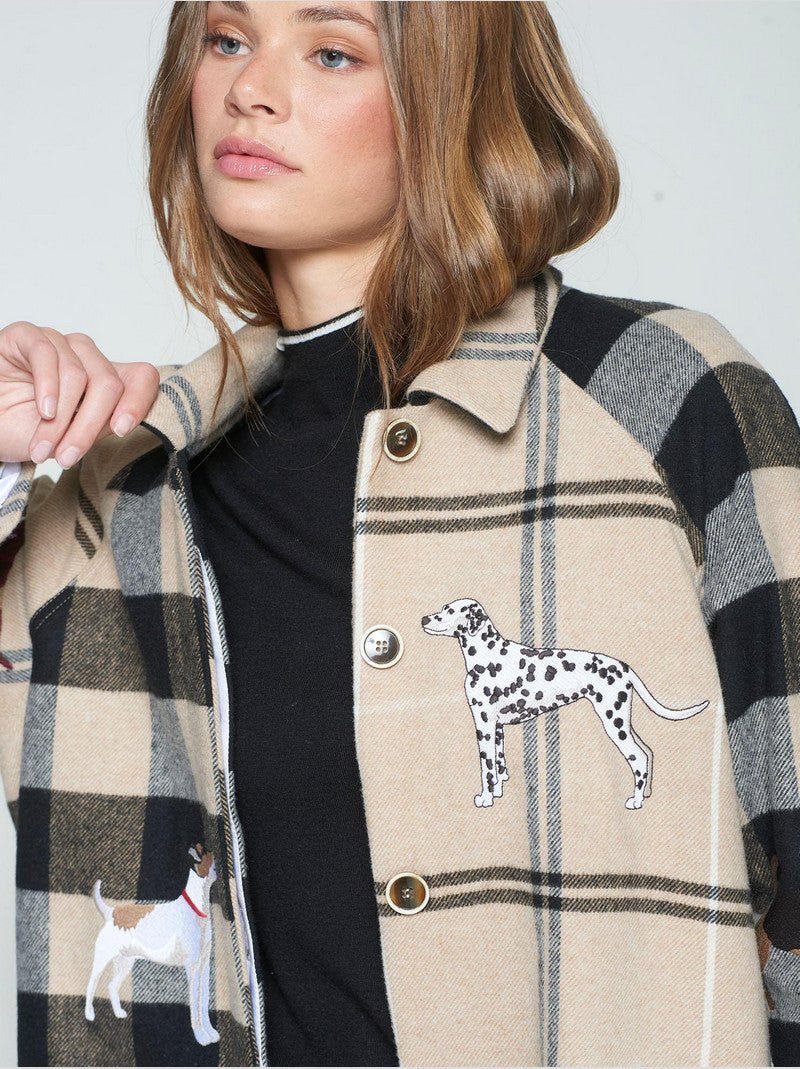 Abrigo Berenice VILAGALLO Cuadros Flecos