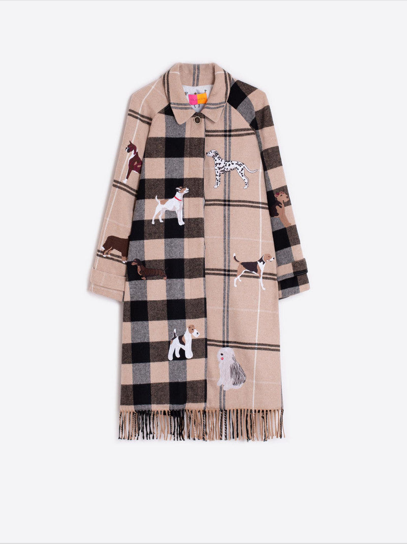 Abrigo Berenice VILAGALLO Cuadros Flecos