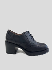 Zapato Cordones WONDERS Unfly Piel NEGRO