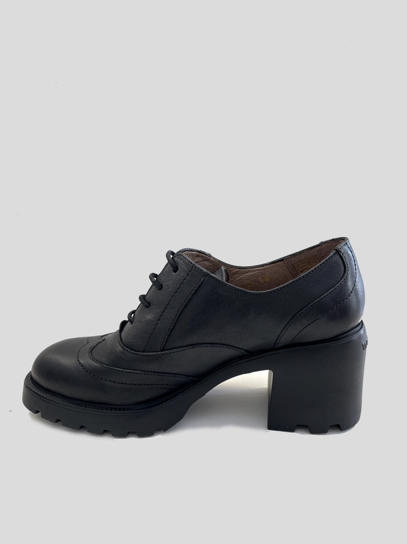 Zapato Cordones WONDERS Unfly Piel NEGRO
