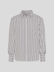 Camisa Vic BRAX Popelín Rayas TAUPE