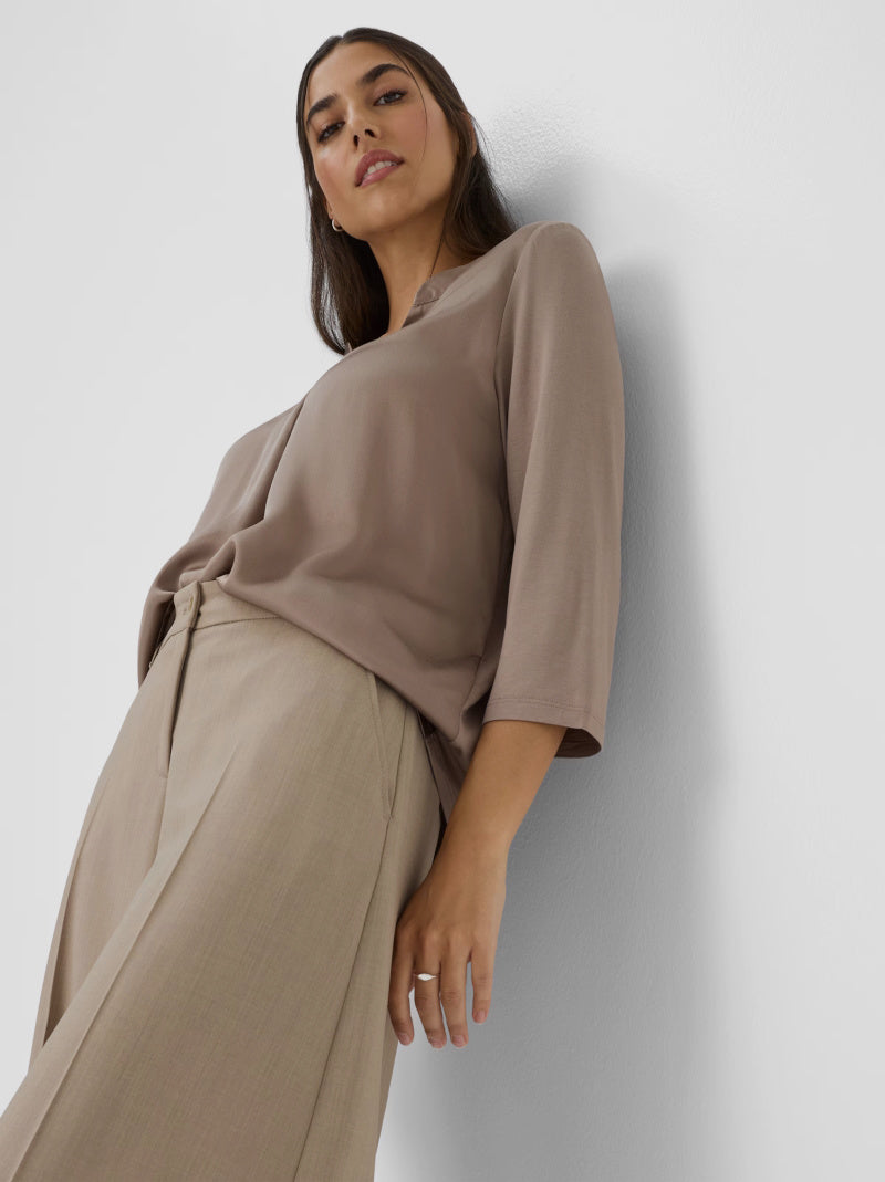 Top Clarisa BRAX Combi Texturas TAUPE